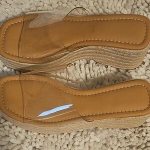 Transparent Strap Wedge Sandals